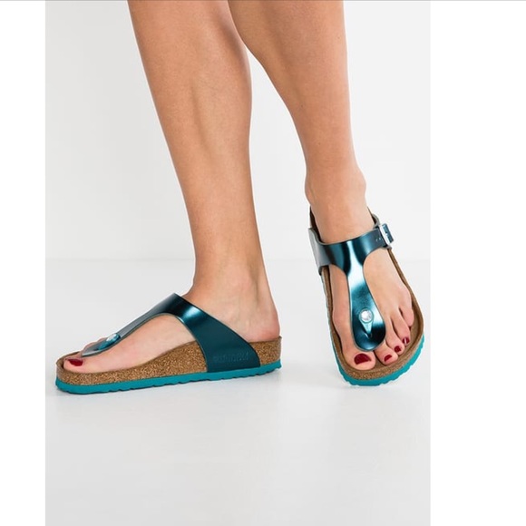 Rare Birkenstock 🌴 metallic blue 💙💚